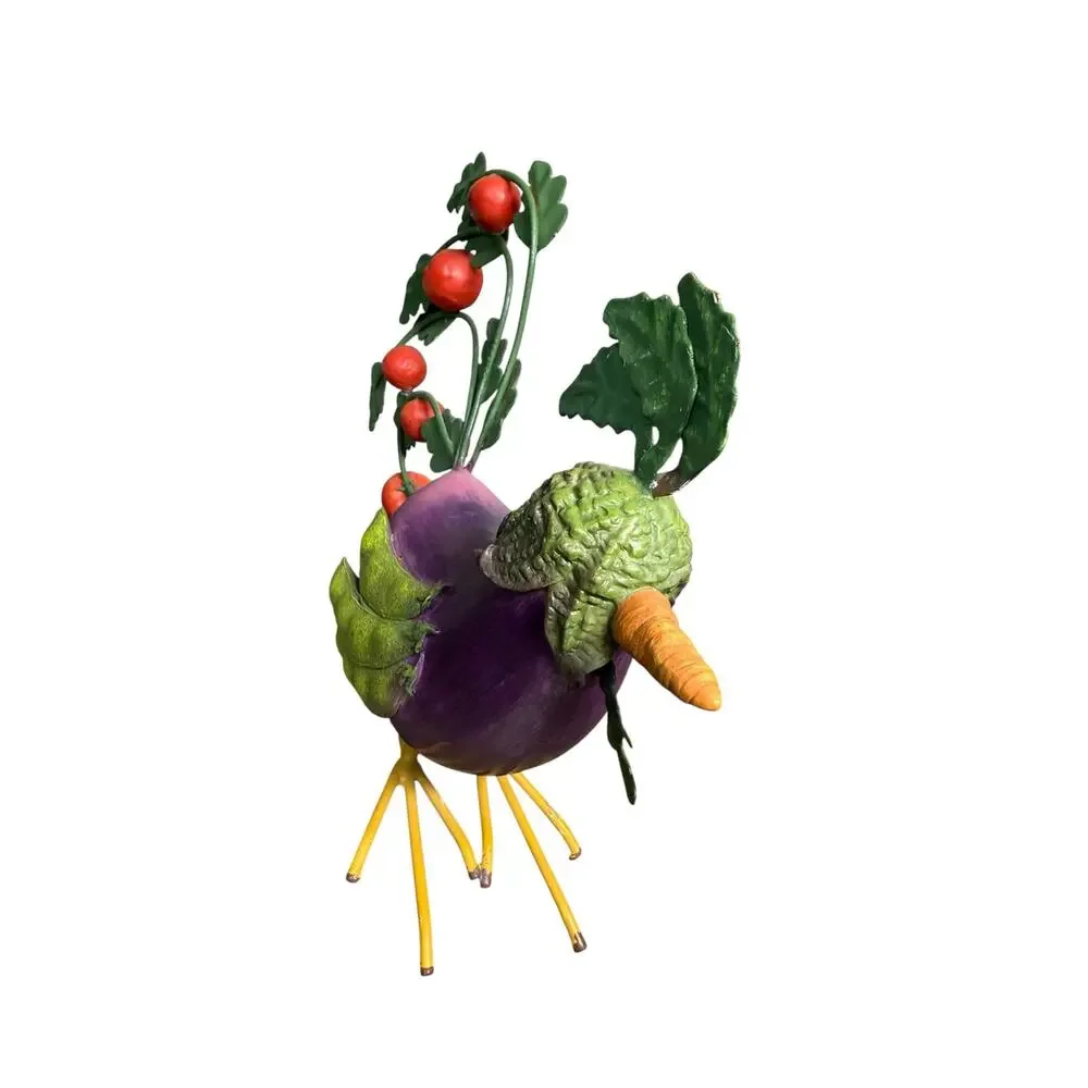 Farm Animal Vegetable Home Grown Garden Eggplant Rooster Anthropomorphic‎ Figure